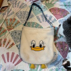 White teddy duck tote bag